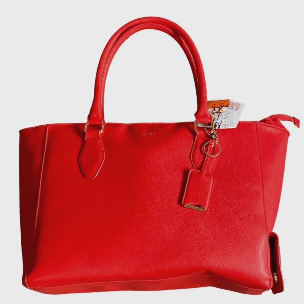 Classic insulated drink BYOW red purse tote handbag bag‎ women OS